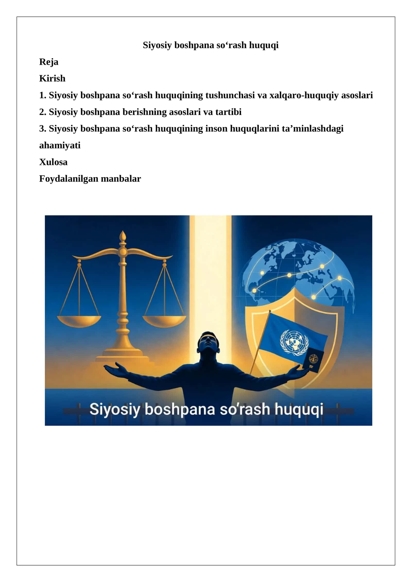 Siyosiy boshpana so‘rash huquqi