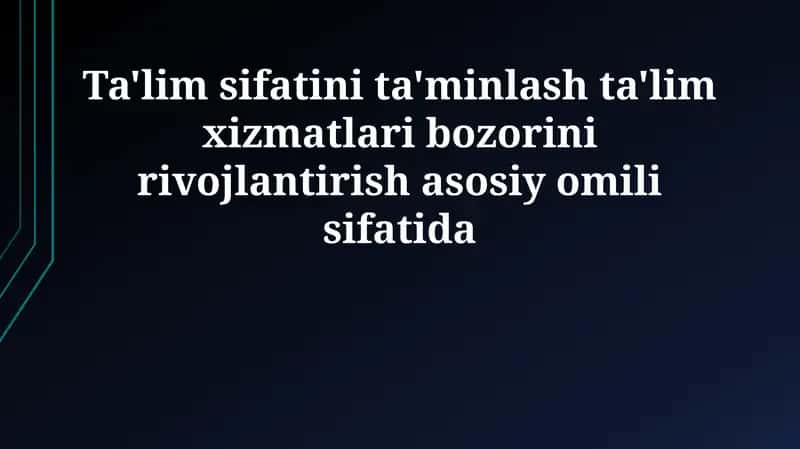Ta'lim sifatini ta'minlash