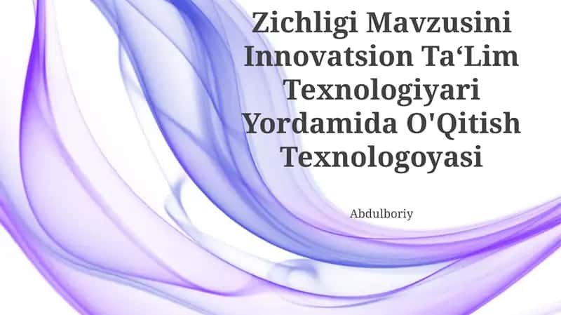 Tok Kuchi Va Tok Zichligi Mavzusini Innovatsion Ta‘Lim Texnologiyari Yordamida O'Qitish Texnologoyasi