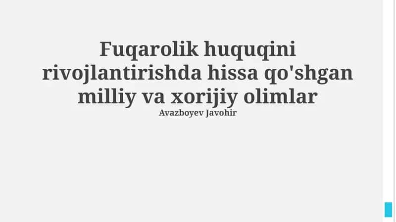 Rim huquqining ta'siri va uning fuqarolik huquqiga qo'shgan hissasi