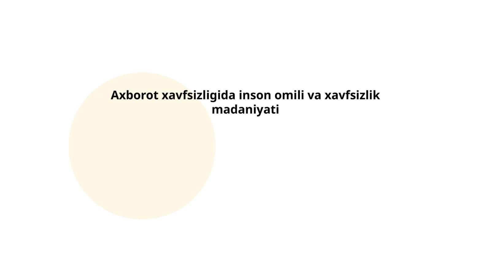 Inson Omilining Axborot Xavfsizligiga Ta'siri