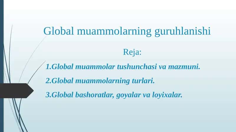 Global muammolarning guruhlanishi