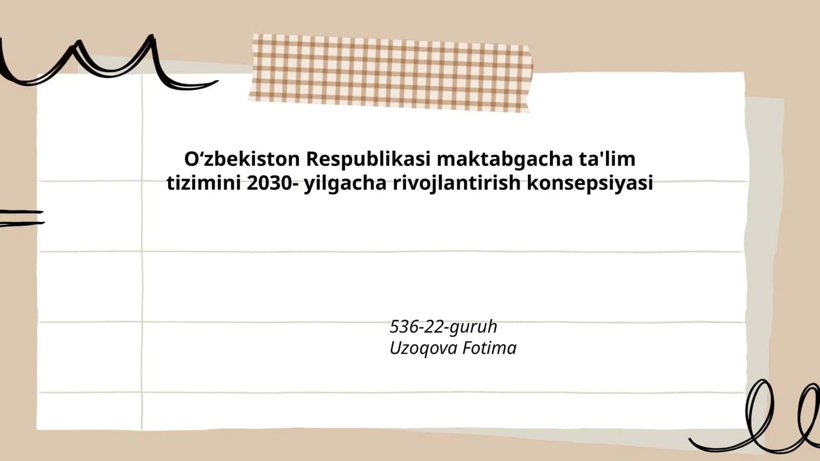 Oʻzbekiston Respublikasi maktabgacha ta'lim tizimini 2030- yilgacha rivojlantirish konsepsiyasi