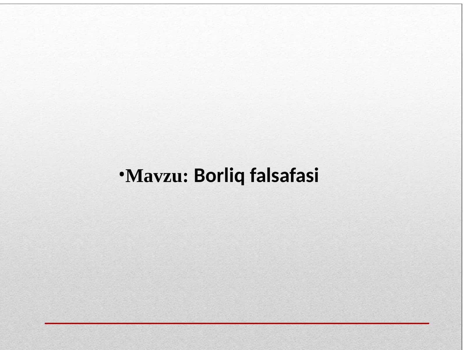 Borliq falsafasi ontologiya