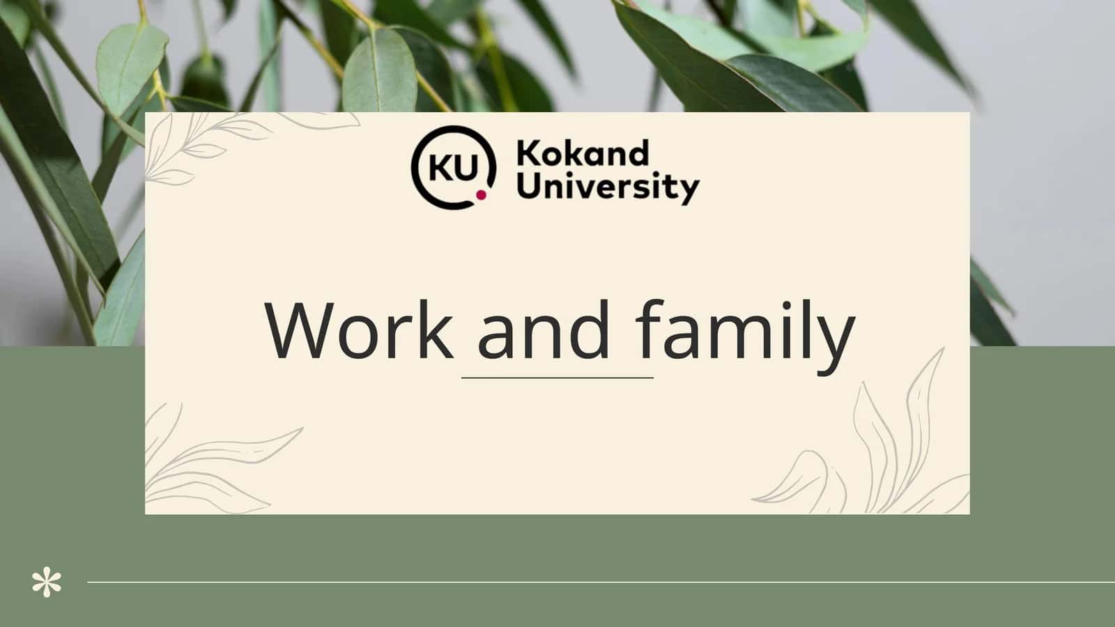 Work and family