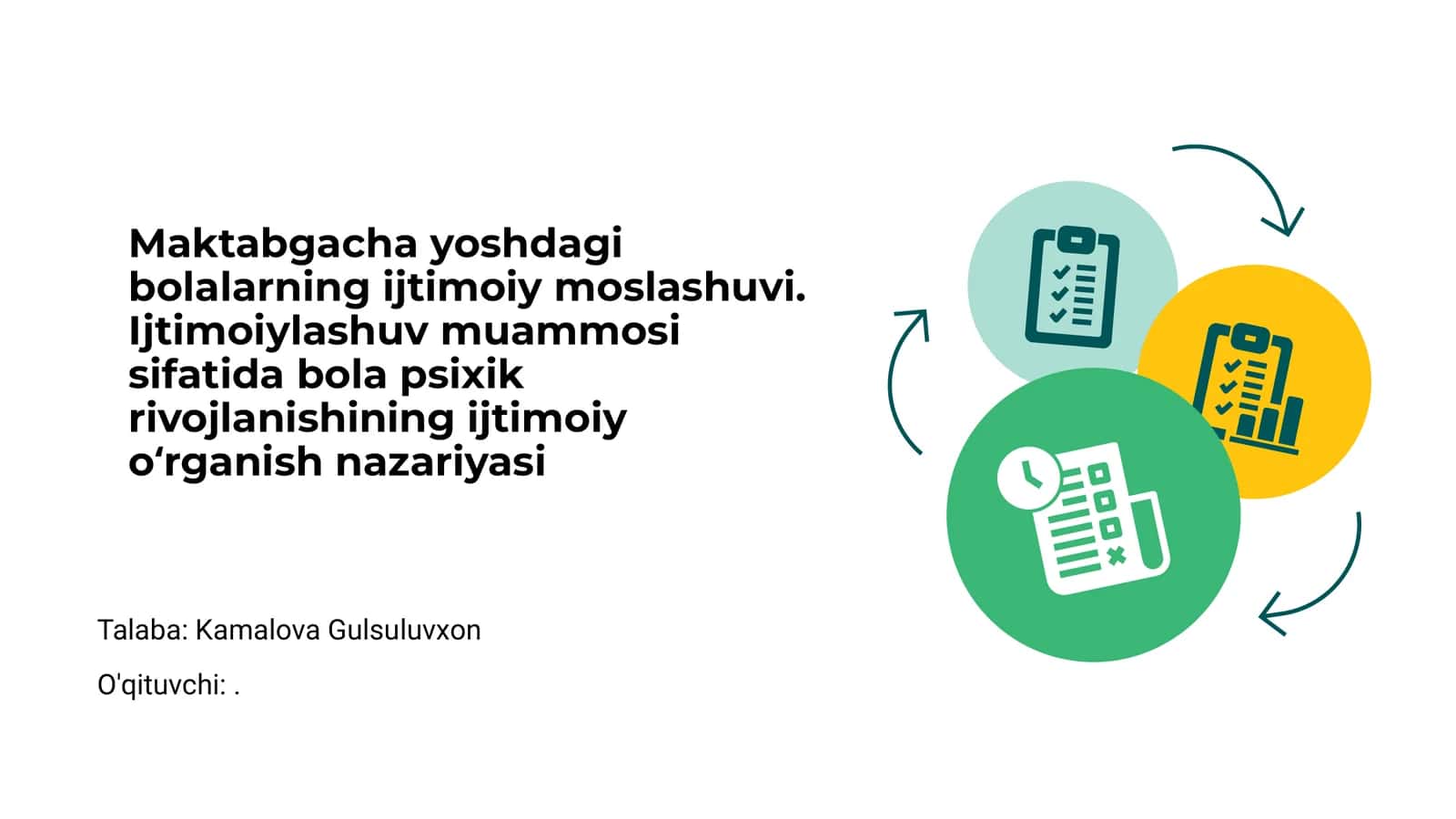 Maktabgacha yoshdagi bolalarning ijtimoiy moslashuvi