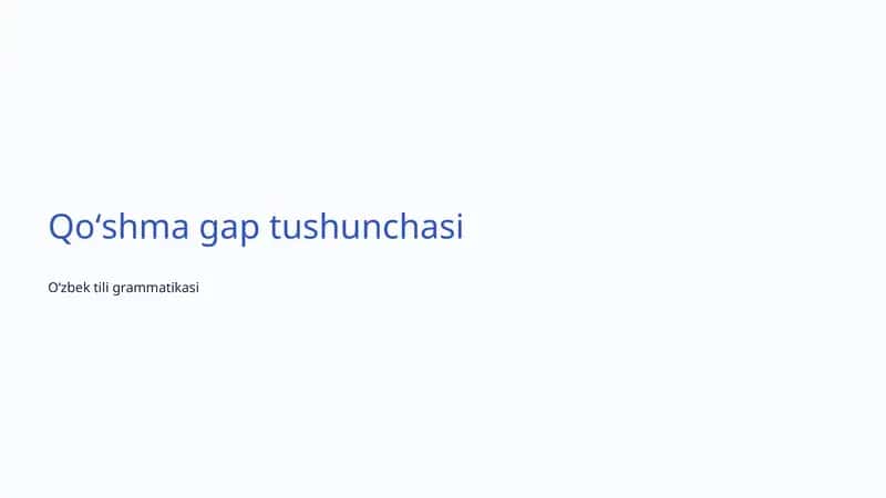 Qoʻshma gap tushunchasi