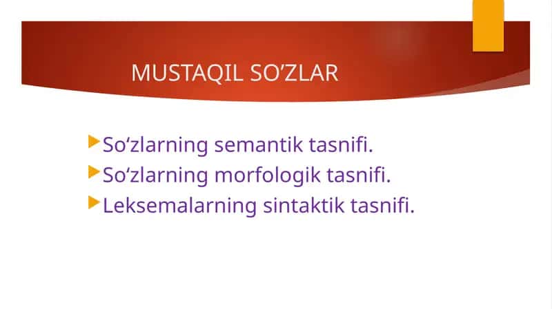 MUSTAQIL SO’ZLAR