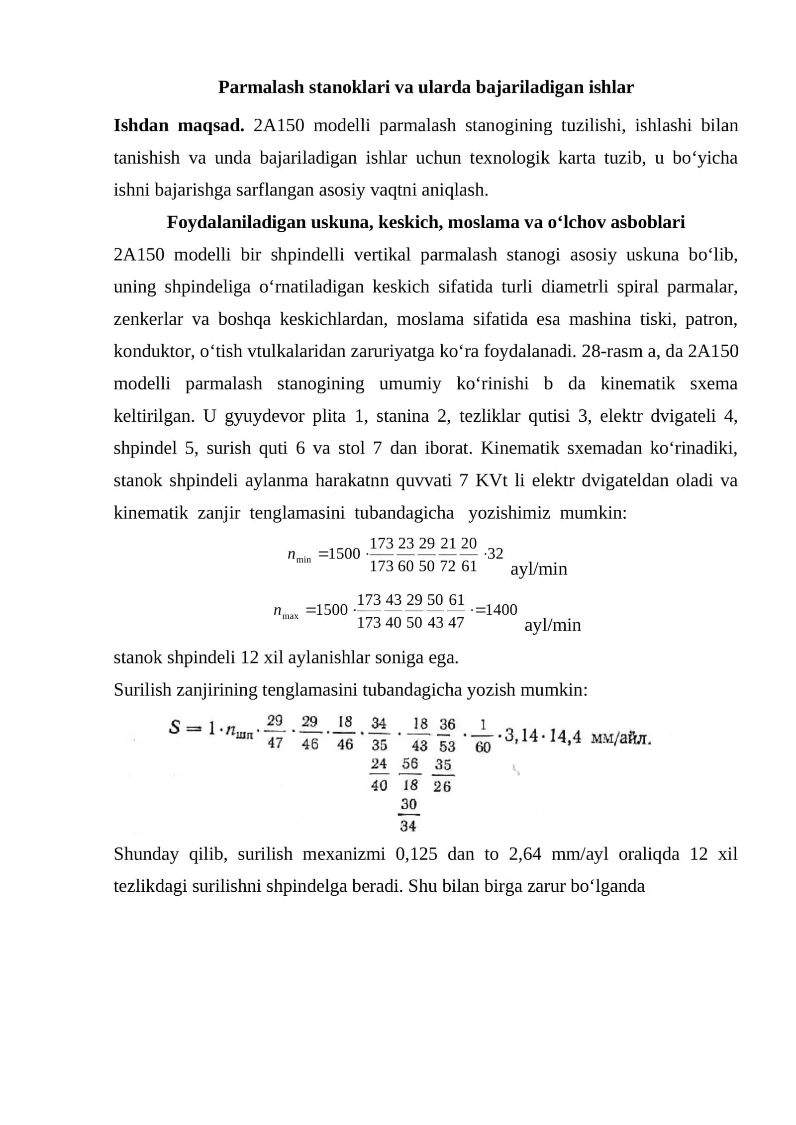 2A150 modelli parmalash stanoklari