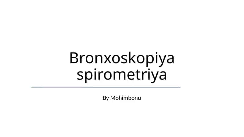 Bronxoskopiya spirometriya