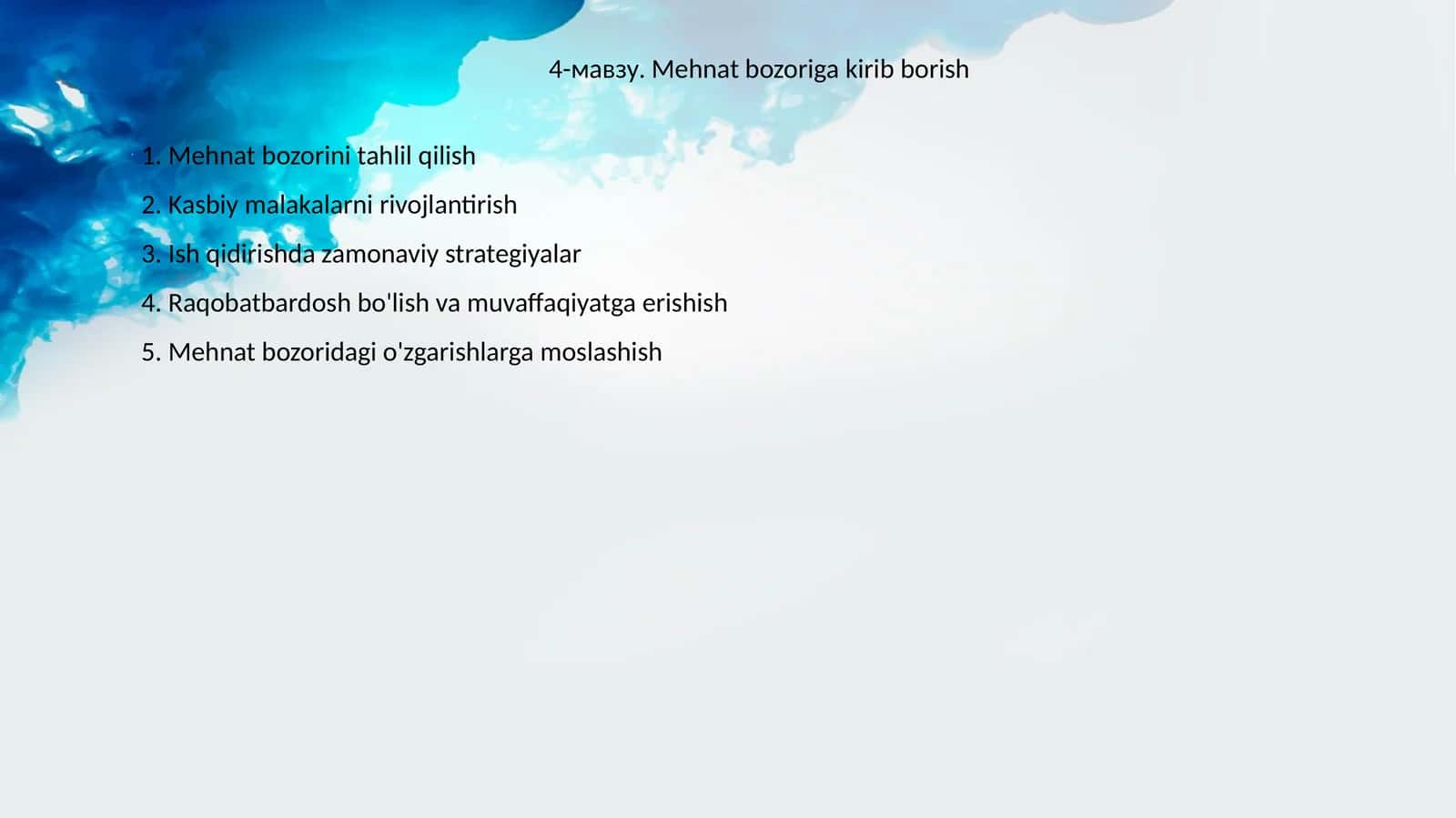 Mehnat bozoriga kirib borish