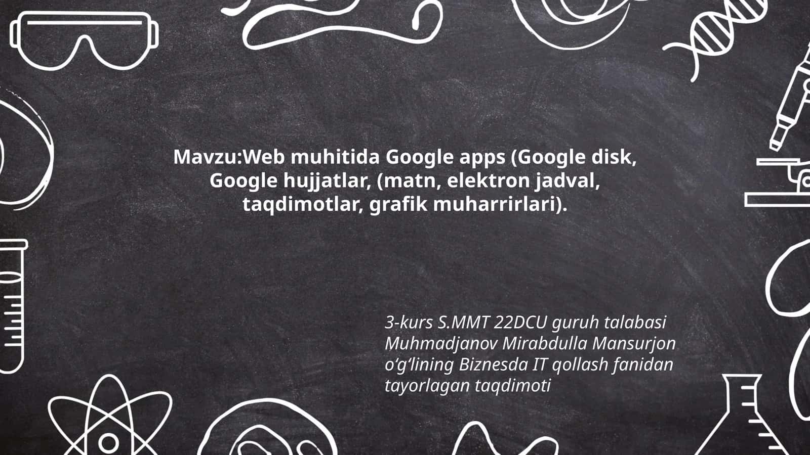 Biznesda IT qollash fanidan tayorlagan taqdimoti