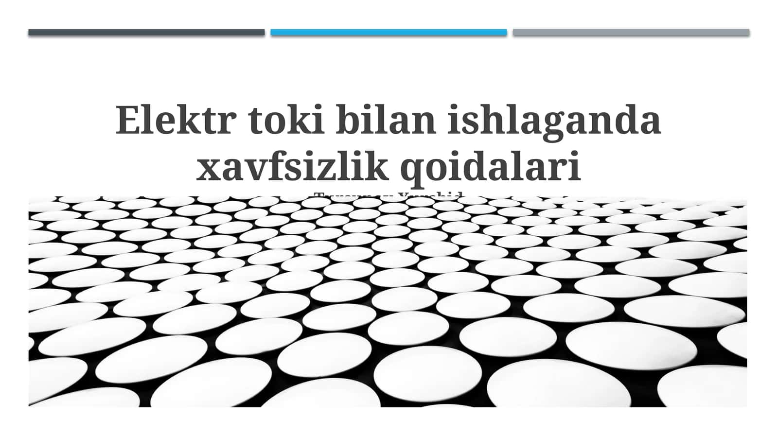 Elektr toki bilan ishlaganda xavfsizlik qoidalari