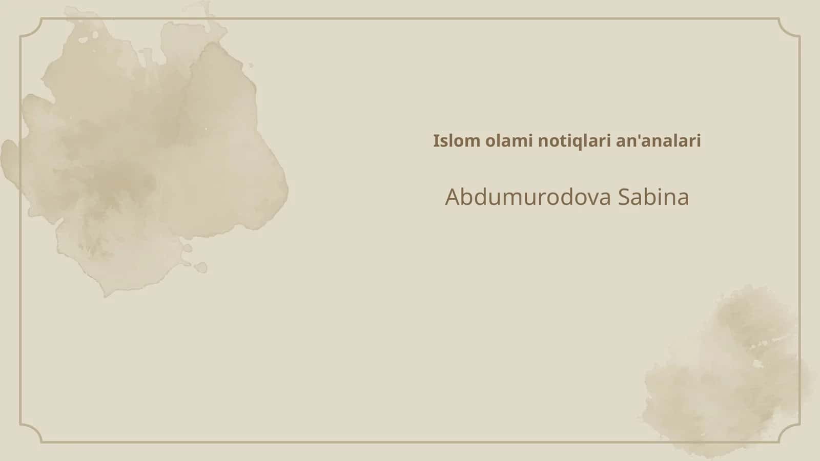 Islom olami notiqlari an'analari