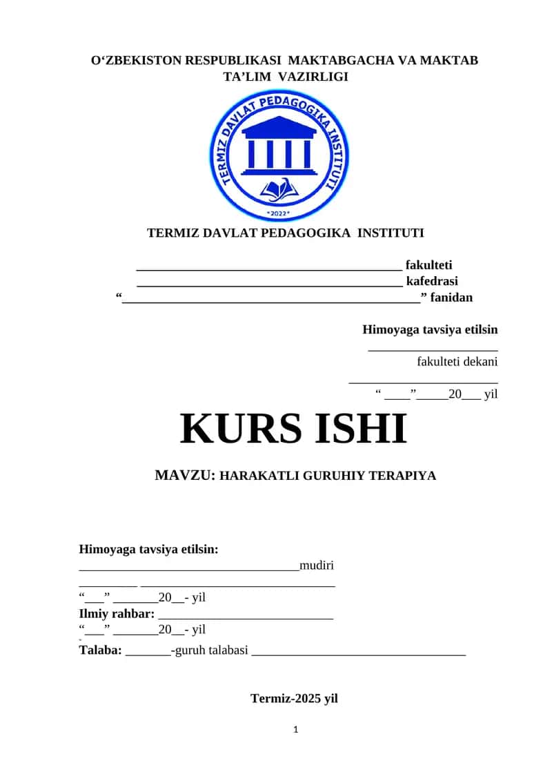 HARAKATLI GURUHIY TERAPIYA