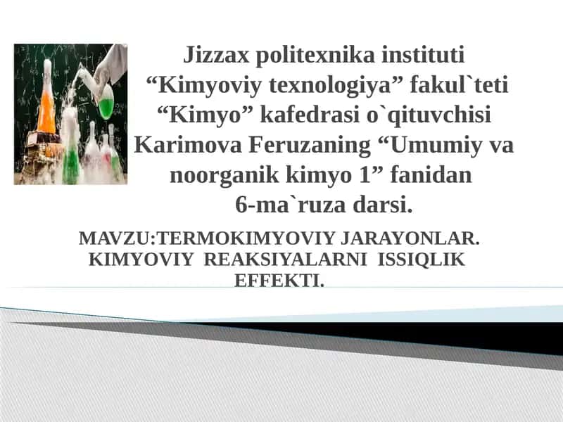 Umumiy va Organik Kimyo 1