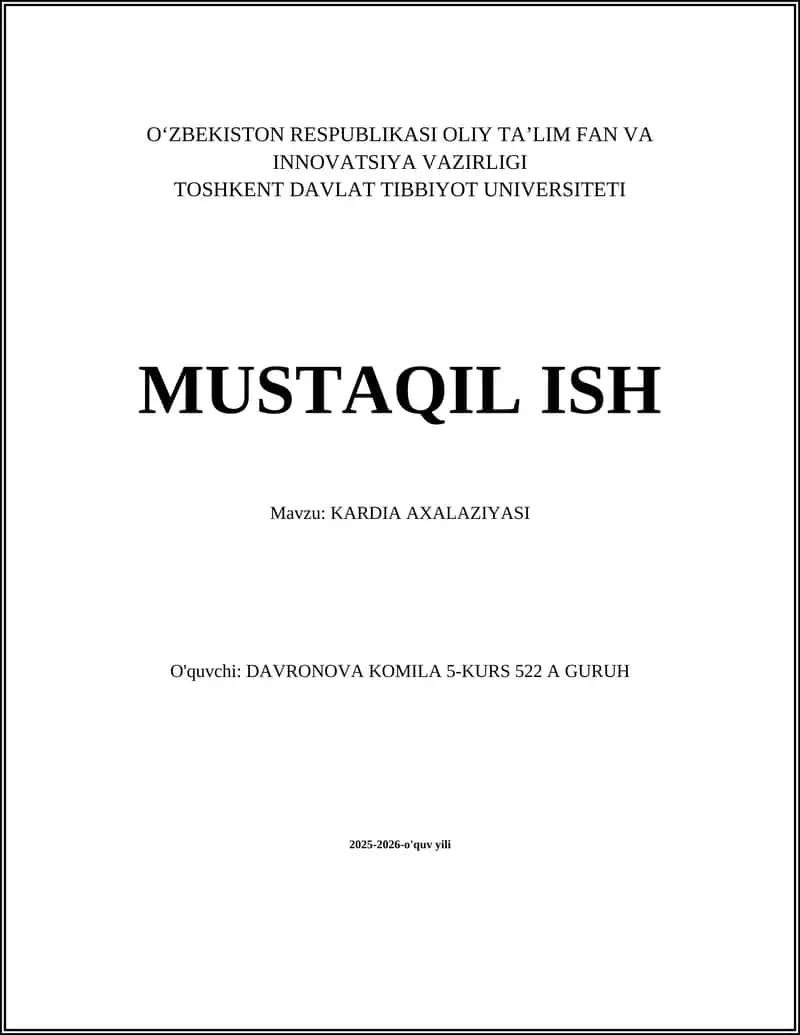 KARDIA AXALAZIYASI