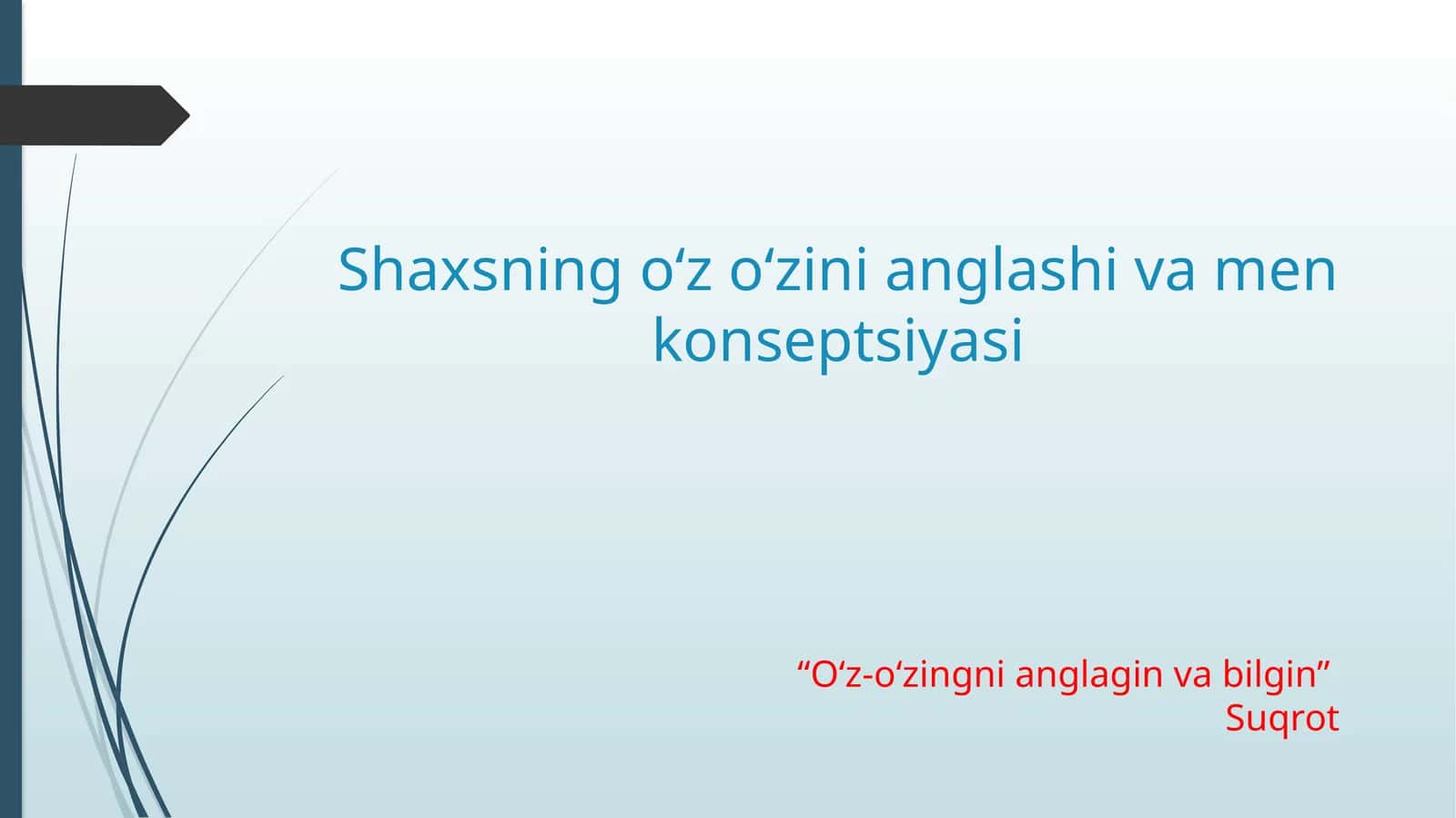 Shaxsning o‘z-o‘zini anglash va men konseptsiyasi