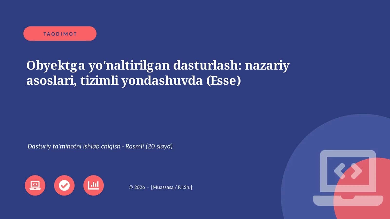 Obyektga yo'naltirilgan dasturlash