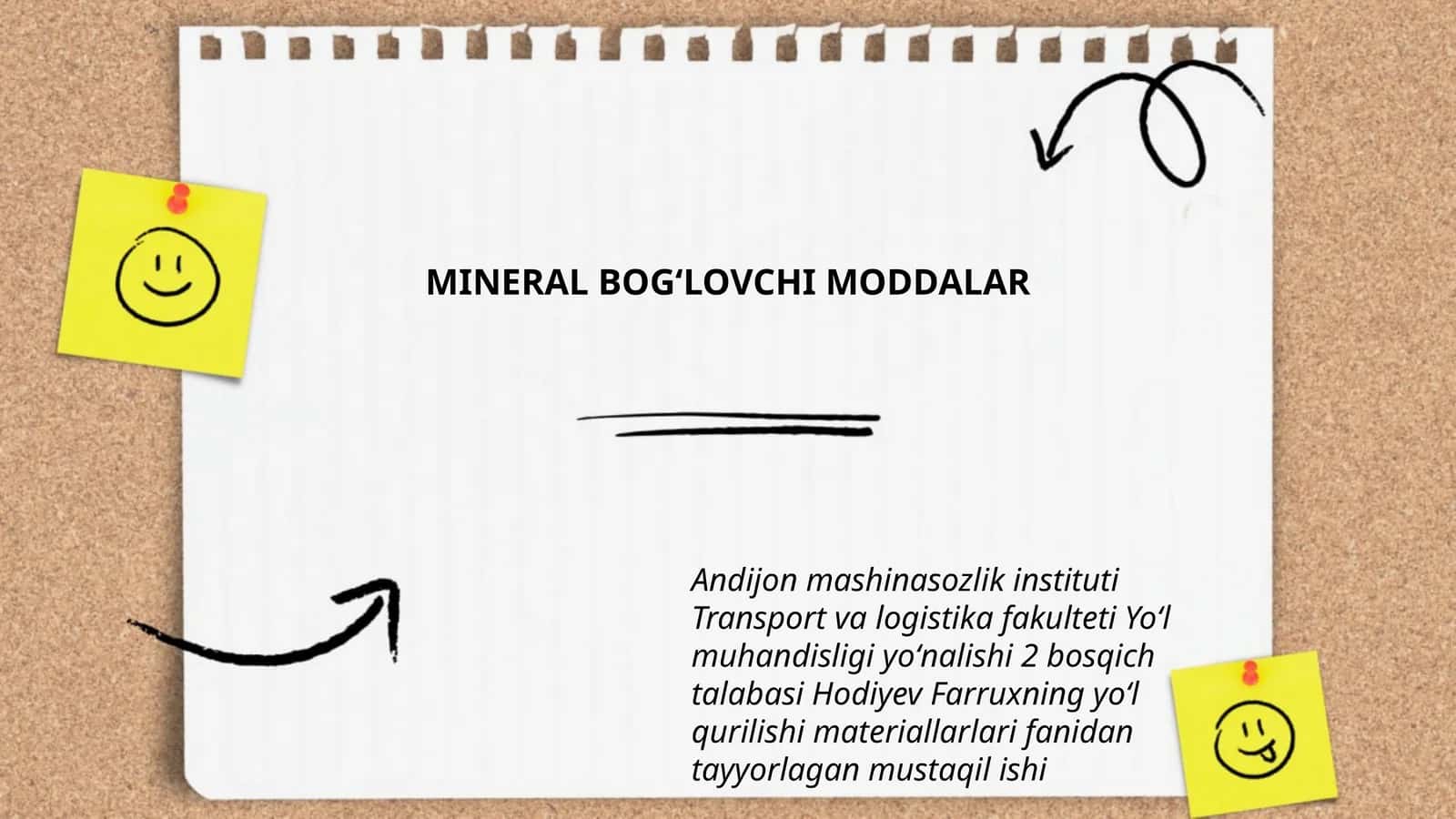MINERAL BOGʻLOVCHI MODDALAR