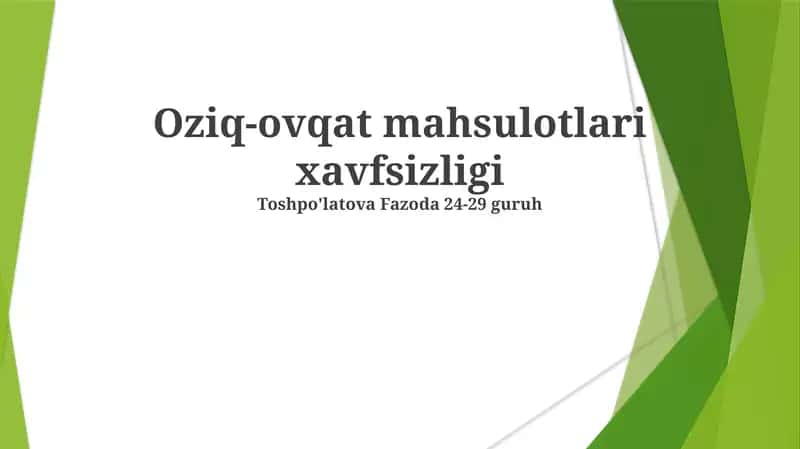 Oziq-ovqat xavfsizligi