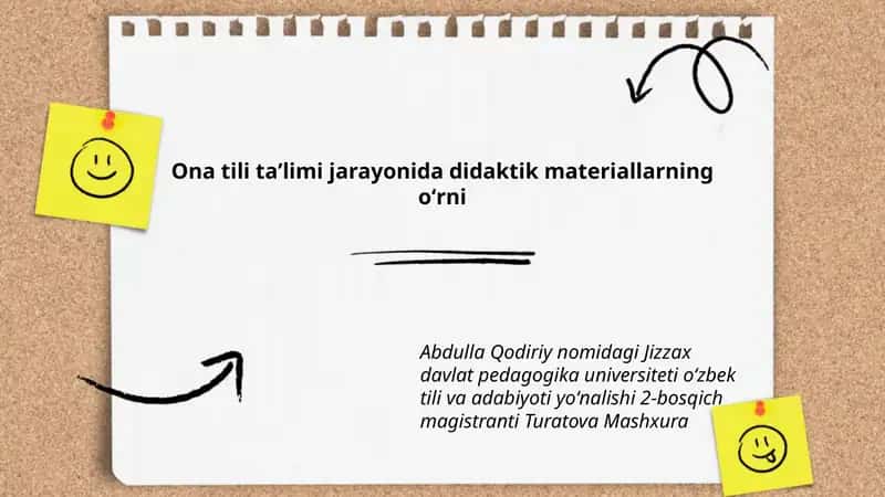 Ona tili taʼlimi jarayonida didaktik materiallarning oʻrni