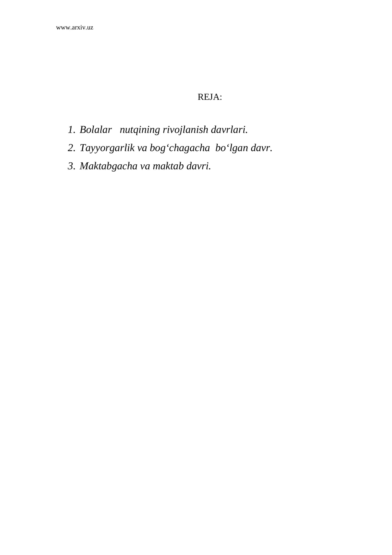 Bolalar nutqining rivojlanish davrlari