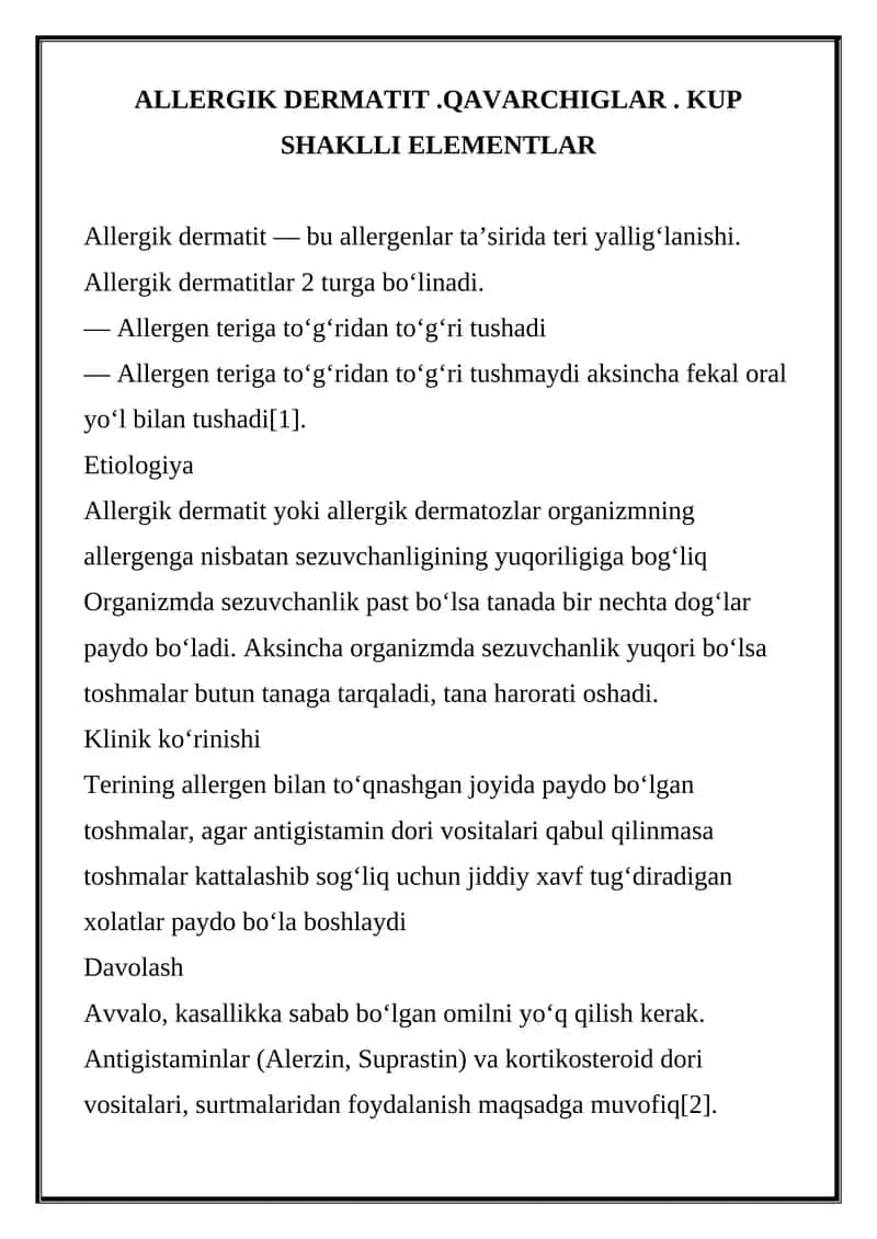 Allergik dermatit