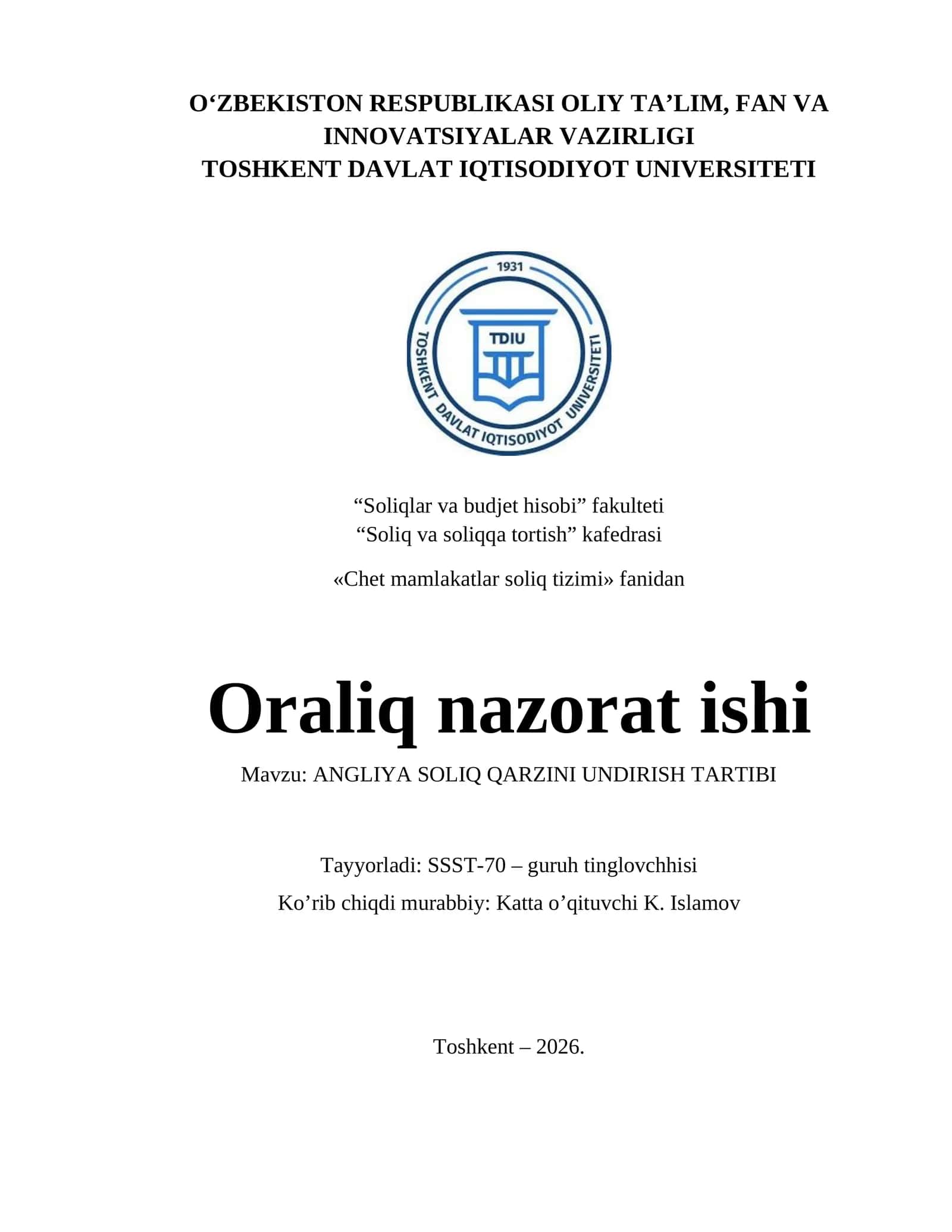 Angliya soliq tizimi