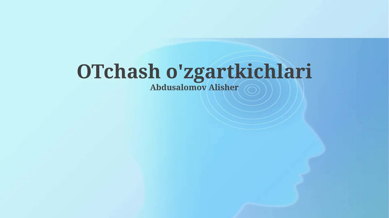 OTchash o'zgartkichlari