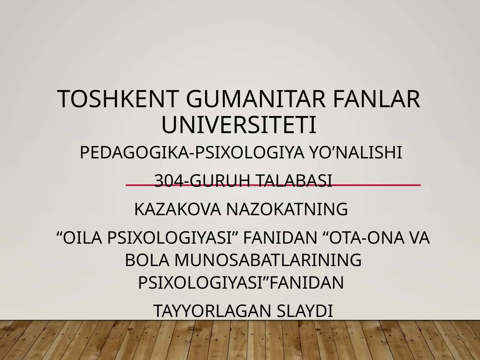 PEDAGOGIKA-PSIXOLOGIYA YO’NALISHI
