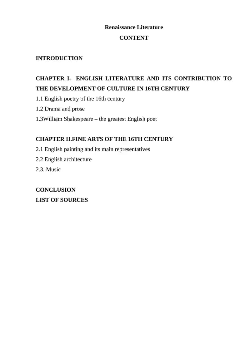 Renaissance Literature