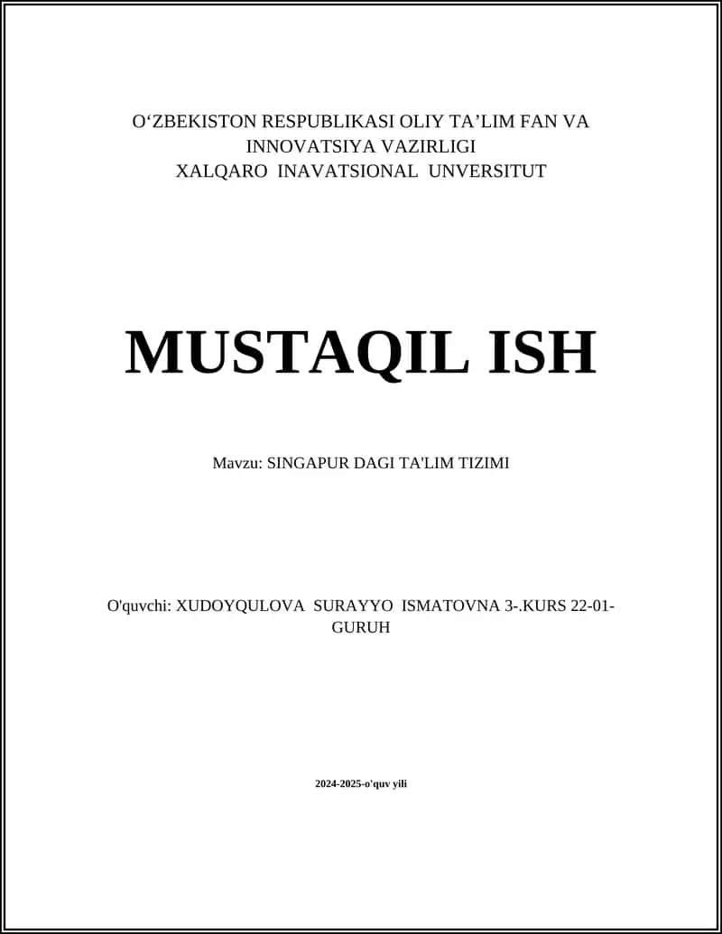 Singapur dagi ta'lim tizimi