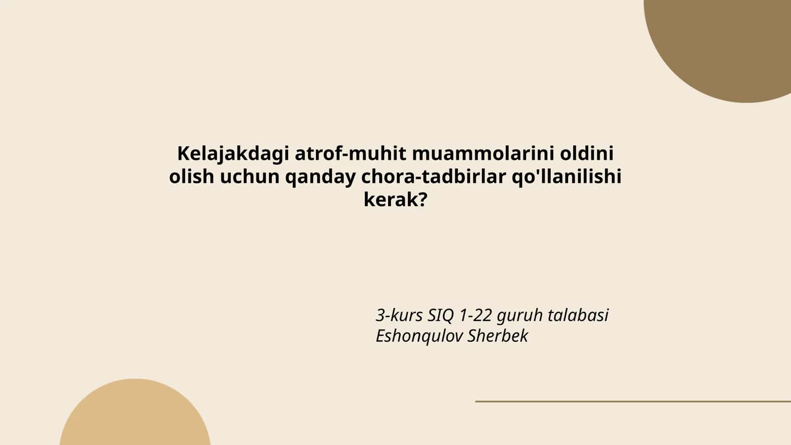 Atrof-muhit muammolarini oldini olish chora-tadbirlari