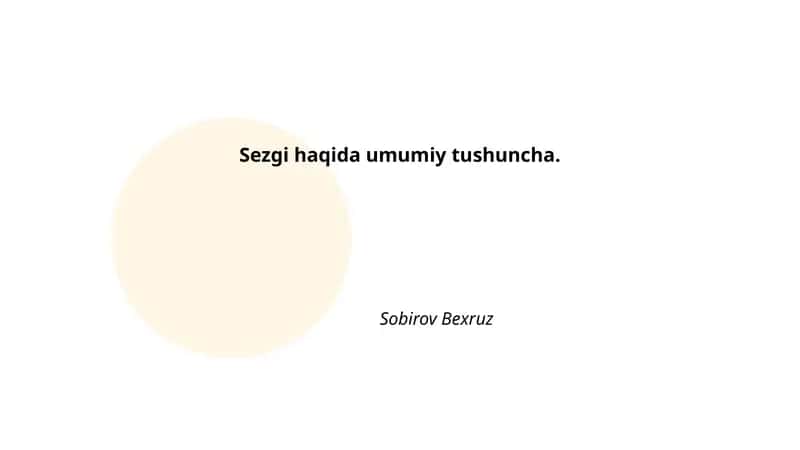 Sezgi haqida umumiy tushuncha