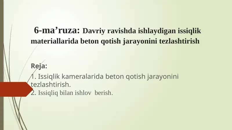 Beton qotish jarayonini tezlashtirish