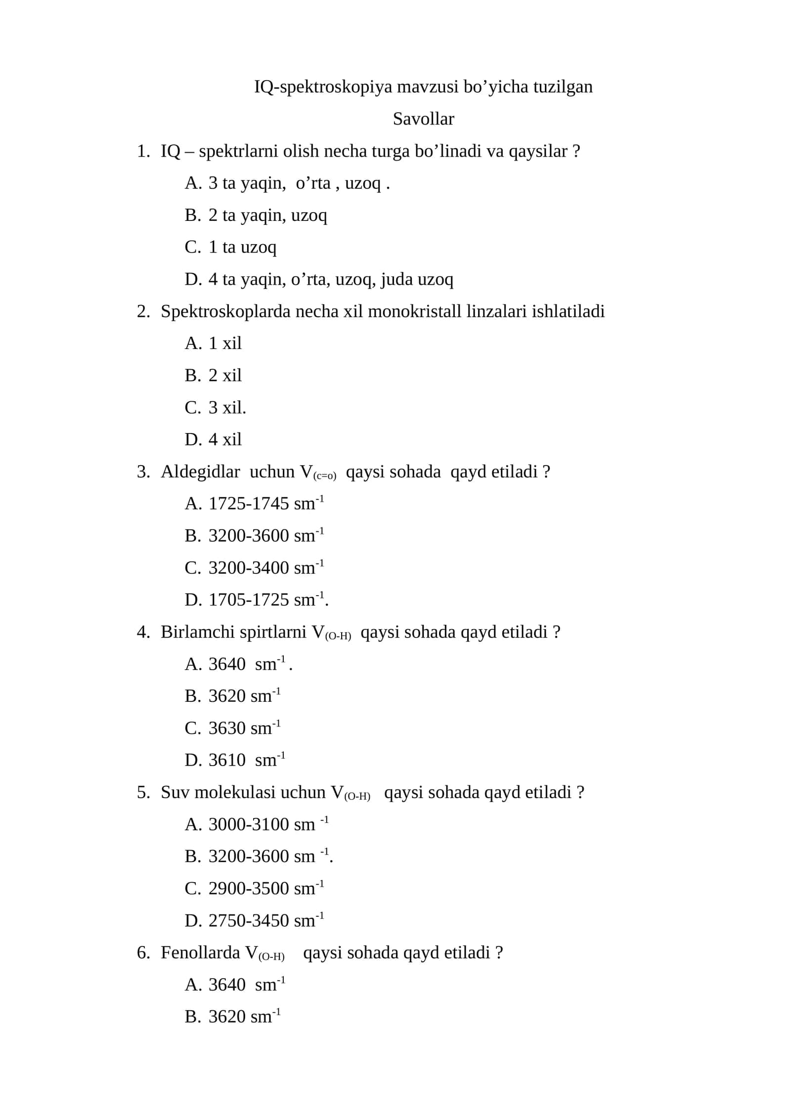 IQ-spektroskopiya mavzusi