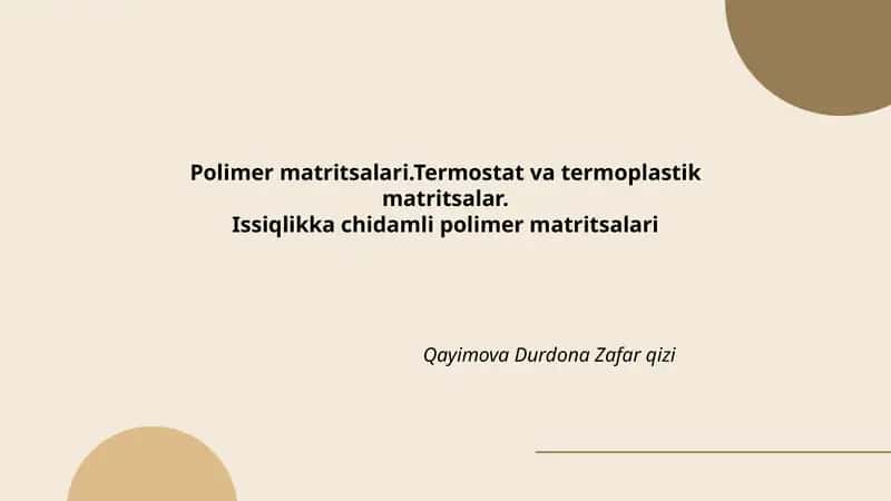 Polimer matritsalari