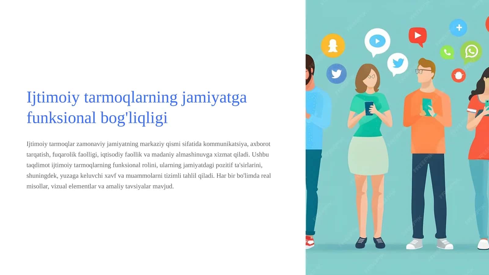 Ijtimoiy tarmoqlarning jamiyatga funksional bog'liqligi