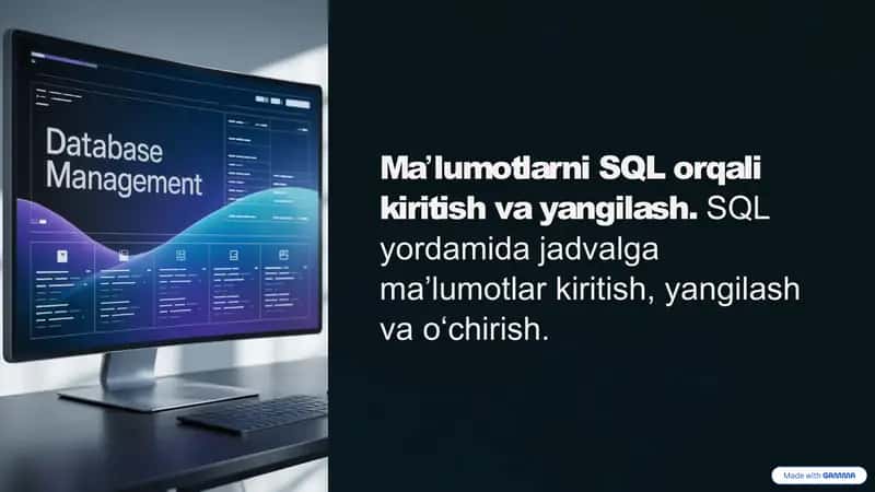 Ma'lumotlar Bilan Ishlashning Asoslari