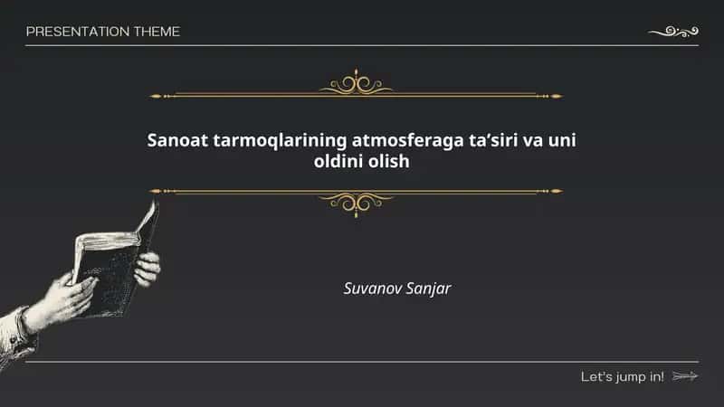 Sanoat tarmoqlarining atmosferaga taʼsiri va uni oldini olish by Suvanov Sanjar