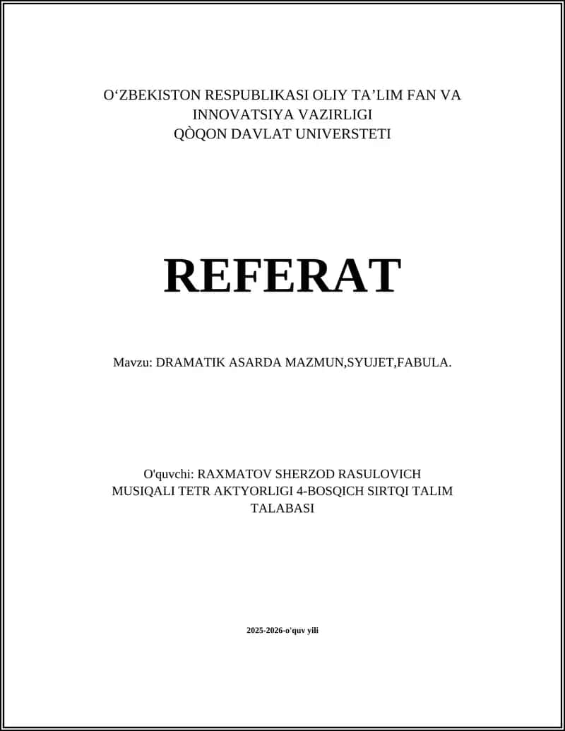 DRAMATIK ASARDA MAZMUN,SYUJET,FABULA