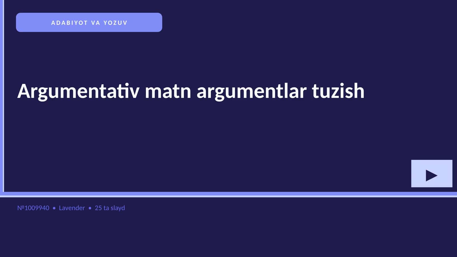 Argumentativ matn argumentlar tuzish