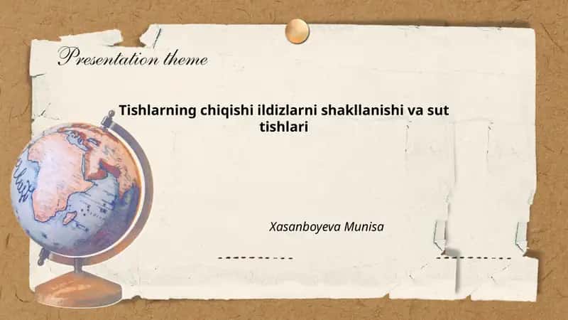 Tishlarning chiqishi ildizlarni shakllanishi va sut tishlari