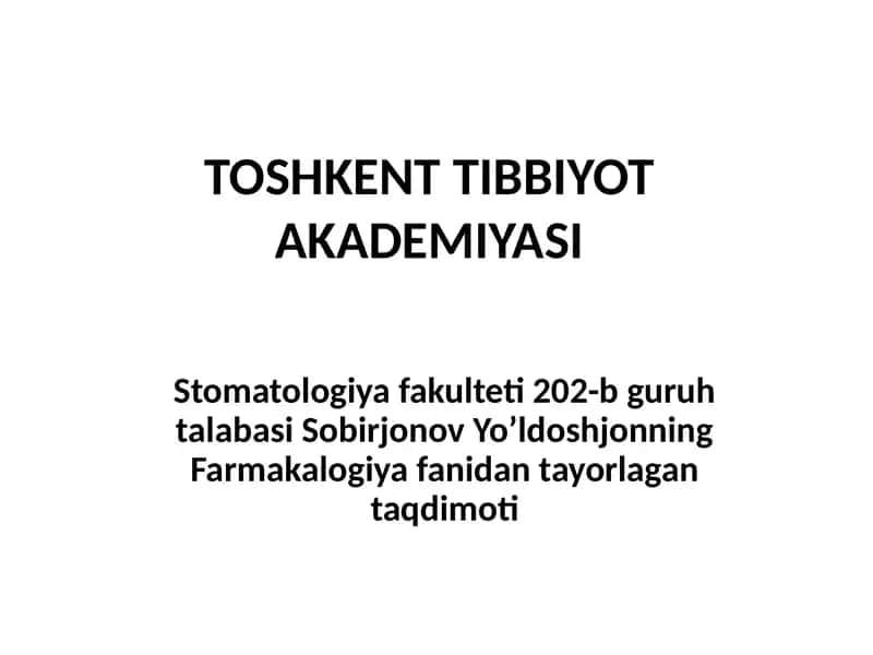 Nikotin va uning asoratlari