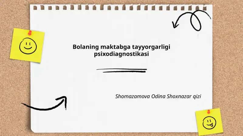 Bolaning maktabga tayyorgarligi psixodiagnostikasi