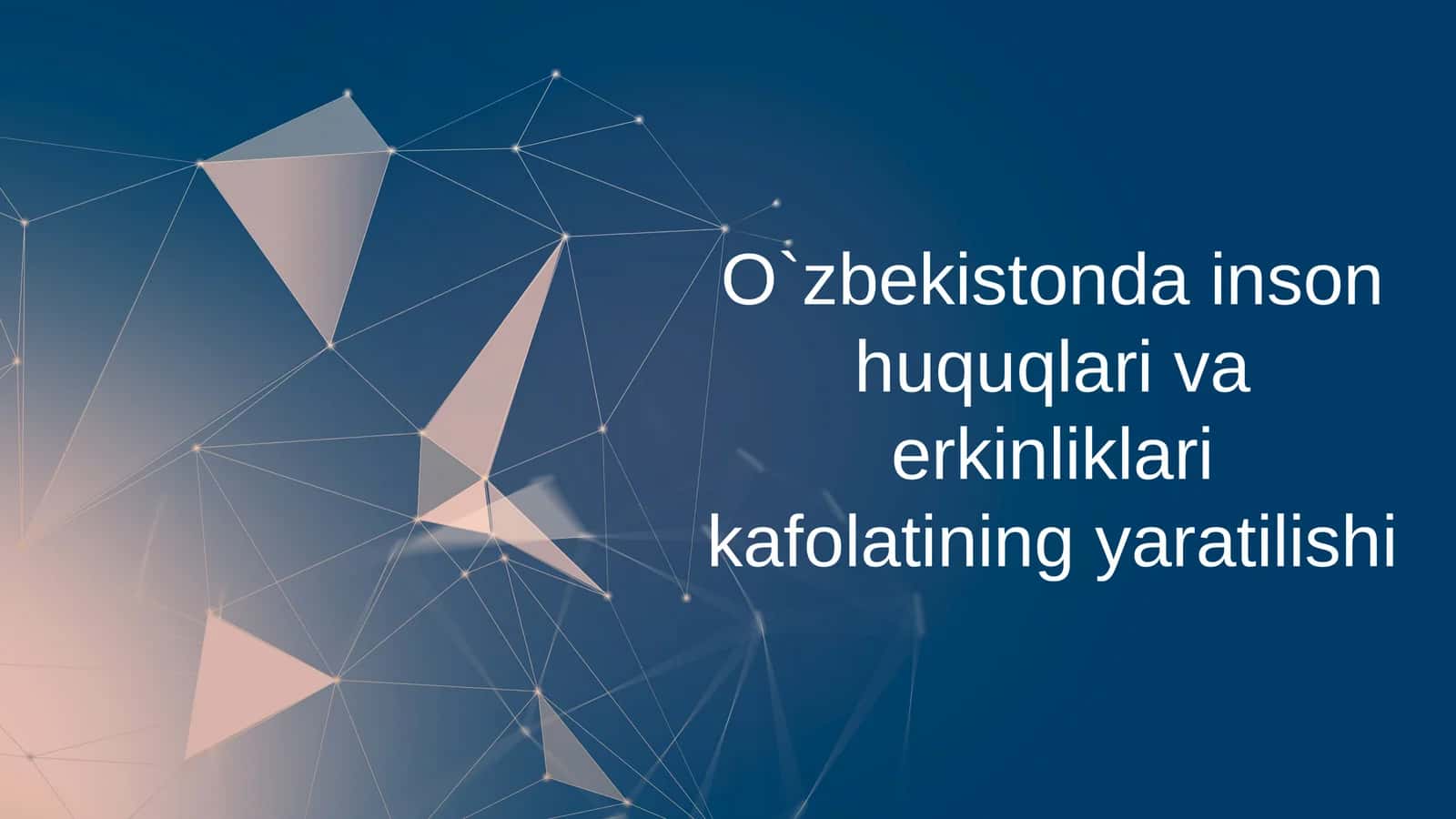 O`zbekistonda inson huquqlari va erkinliklari kafolatining yaratilishi