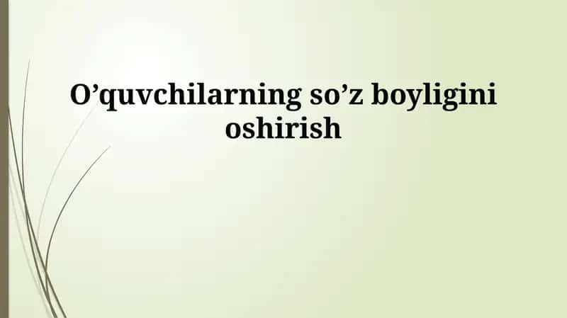 Lug'at boyligini oshirish