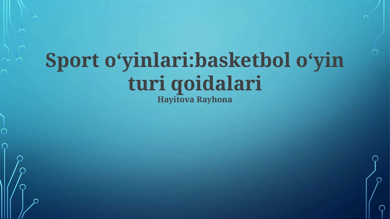 Basketbol O'yin Turi Qoidalari