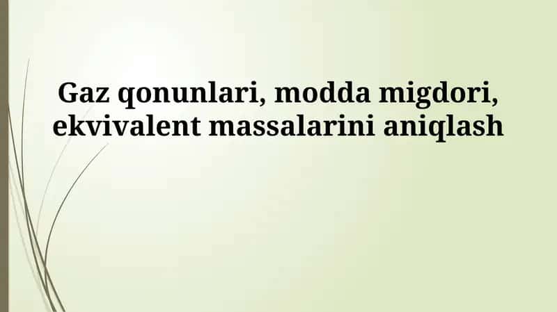 Modda miqdori va molyar massa
